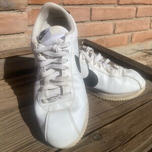 Nike Cortez Leather Sneakers - White/Black (Men’s 8.5 / Women’s 10)